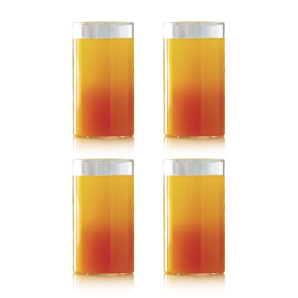 BOROSIL 550 ml 2 Neo Glass Bottle With 295 ml 4 Medium Glass | Hydration Gift Set | Borosilicate Glass Water Bottle | Extreme Temperature Resistant For Hot & Cold Water | 4 Juice Glass | BVS4NGB550TRGS