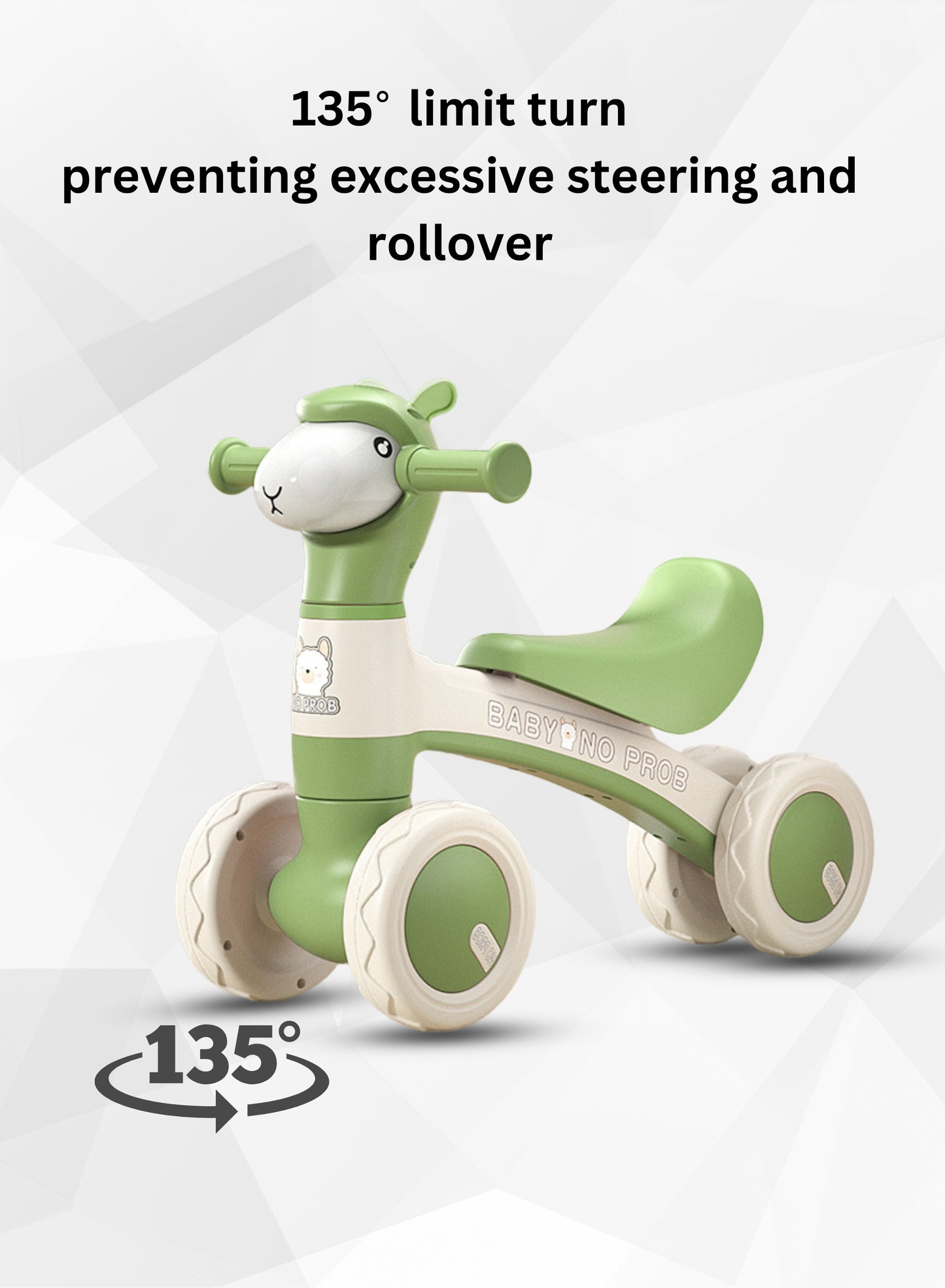 MG Kids Balance Bike Scooters | Toddler Balance Bike & Baby Walker | No Pedals | Music & Lights | Anti-Slip Wheels | For 1-3 Year kids - MGT903 GREEN