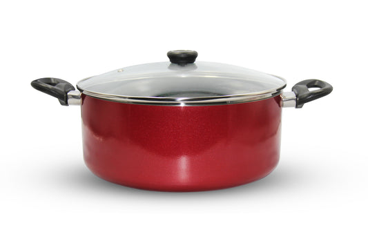 BRITISH CHEF Nonstick Casserole with lid 28CM & 30CM - RED
