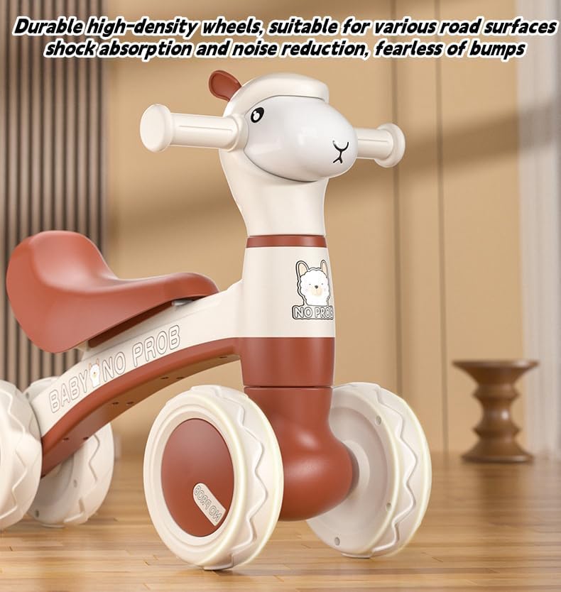 MG Kids Balance Bike Scooters | Toddler Balance Bike & Baby Walker | No Pedals | Music & Lights | Anti-Slip Wheels | For 1-3 Year kids - MGT903 COFFEE