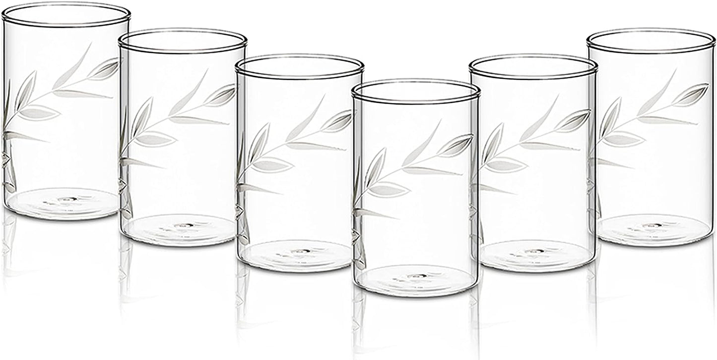 BOROSIL Vision Creeper Glass Set Of 6 | Beverage Glasses For Juice | Scratch Resistant | Microwave Safe | Lightweight | 295ML & 350ML