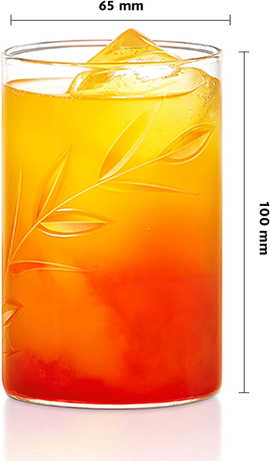 BOROSIL Vision Creeper Glass Set Of 6 | Beverage Glasses For Juice | Scratch Resistant | Microwave Safe | Lightweight | 295ML & 350ML
