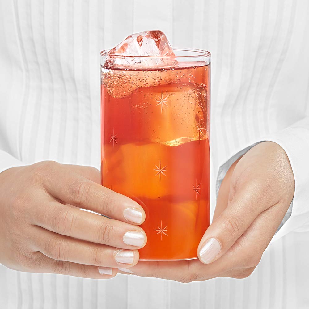 BOROSIL Vision Deco Large Galaxy Glass Set of 6 | Beverage Glasses For Juice | Clear Lightweight | Durable Drinkware | Microwavable | 350ML | BN430120034