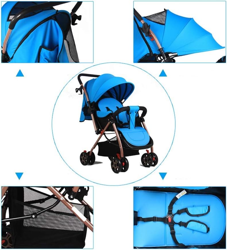 MG Kiddie 0-3 years Baby/Kids Travel Stroller with Adjustable/Reversible handle, Large Storage Basket, Front tray, Linen Canopy, Adjustable Backrest - 602B