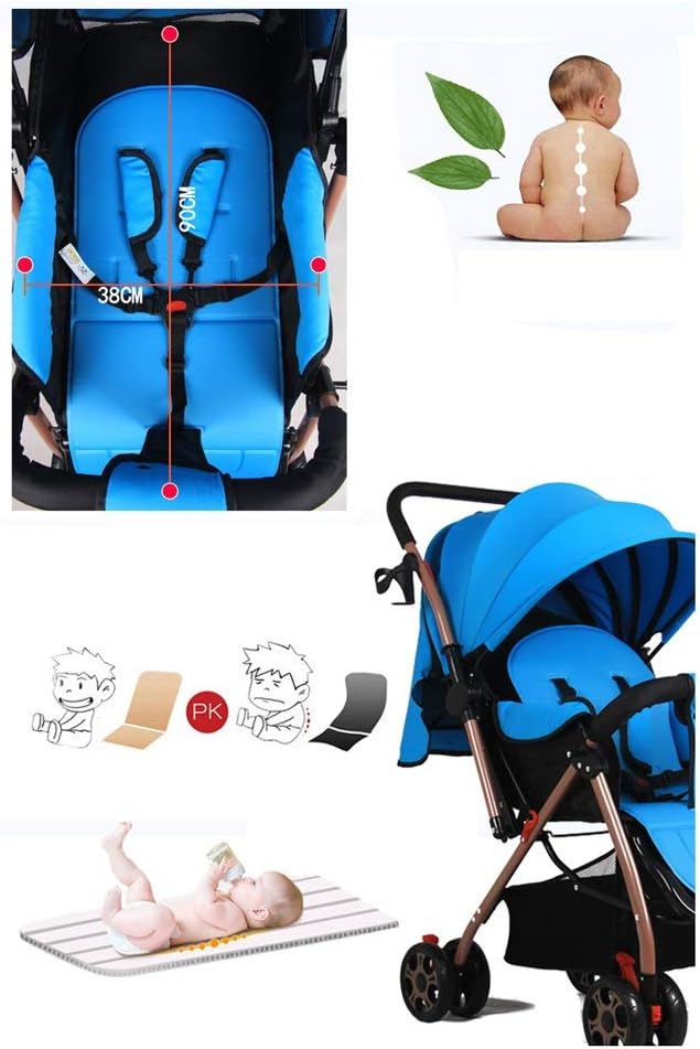 MG Kiddie 0-3 years Baby/Kids Travel Stroller with Adjustable/Reversible handle, Large Storage Basket, Front tray, Linen Canopy, Adjustable Backrest - 602B