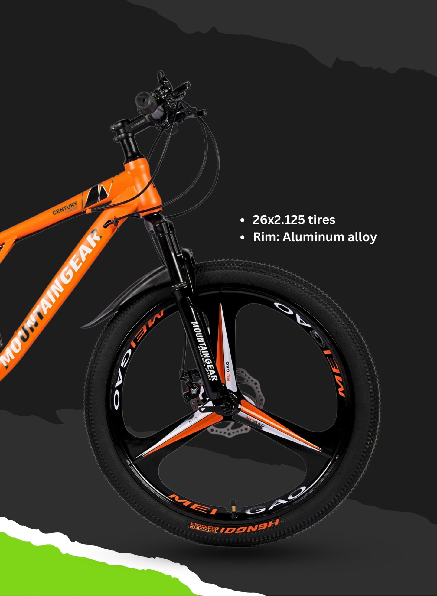 MOUNTAIN GEAR 21-Speed MTB Mountain Bike | 24-Inch Bicycle with High Carbon Steel Frame | Mag Wheel | Disc Brakes | 38 Shock-Absorbing Front Fork | TX-30 Shimano Shifters | PVC Pedals | MTB Seat - MGR311381