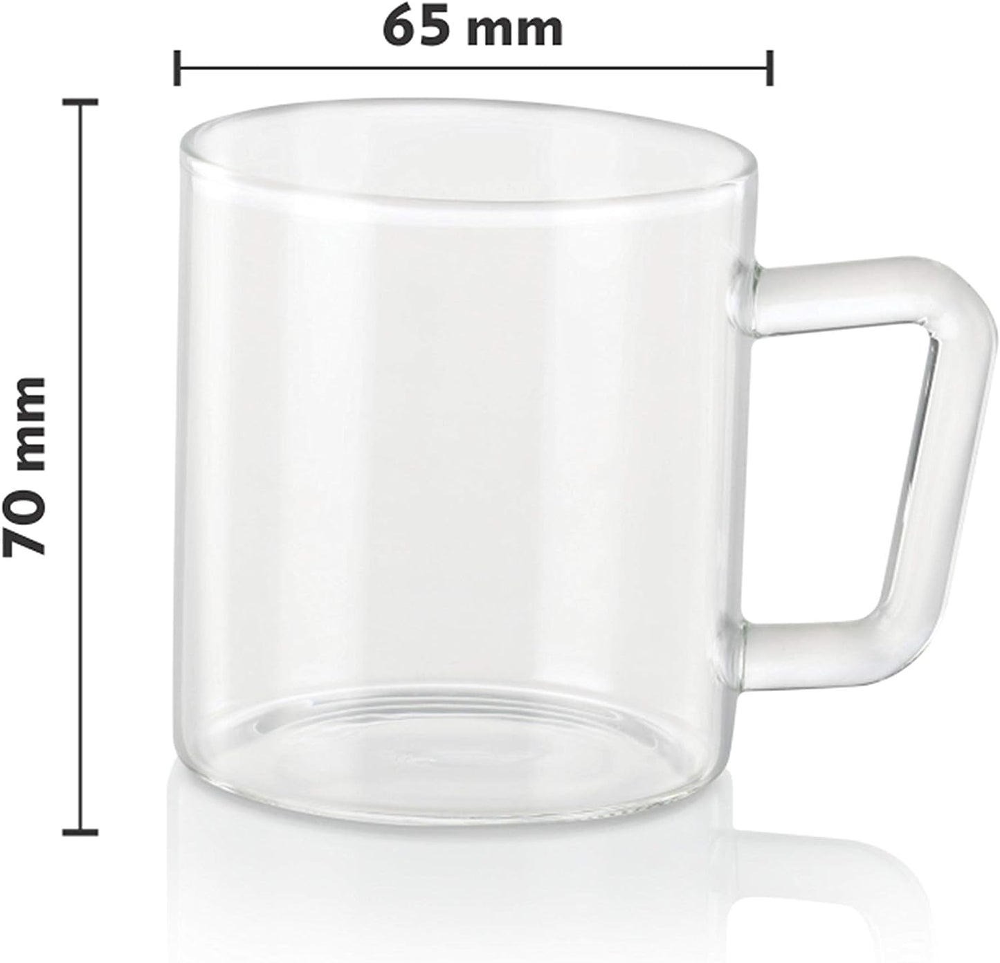 BOROSIL Vision Classic Mug Set Of 6 | Lightweight | Durable Drinkware | Microwavable | 190ML | BV430112098