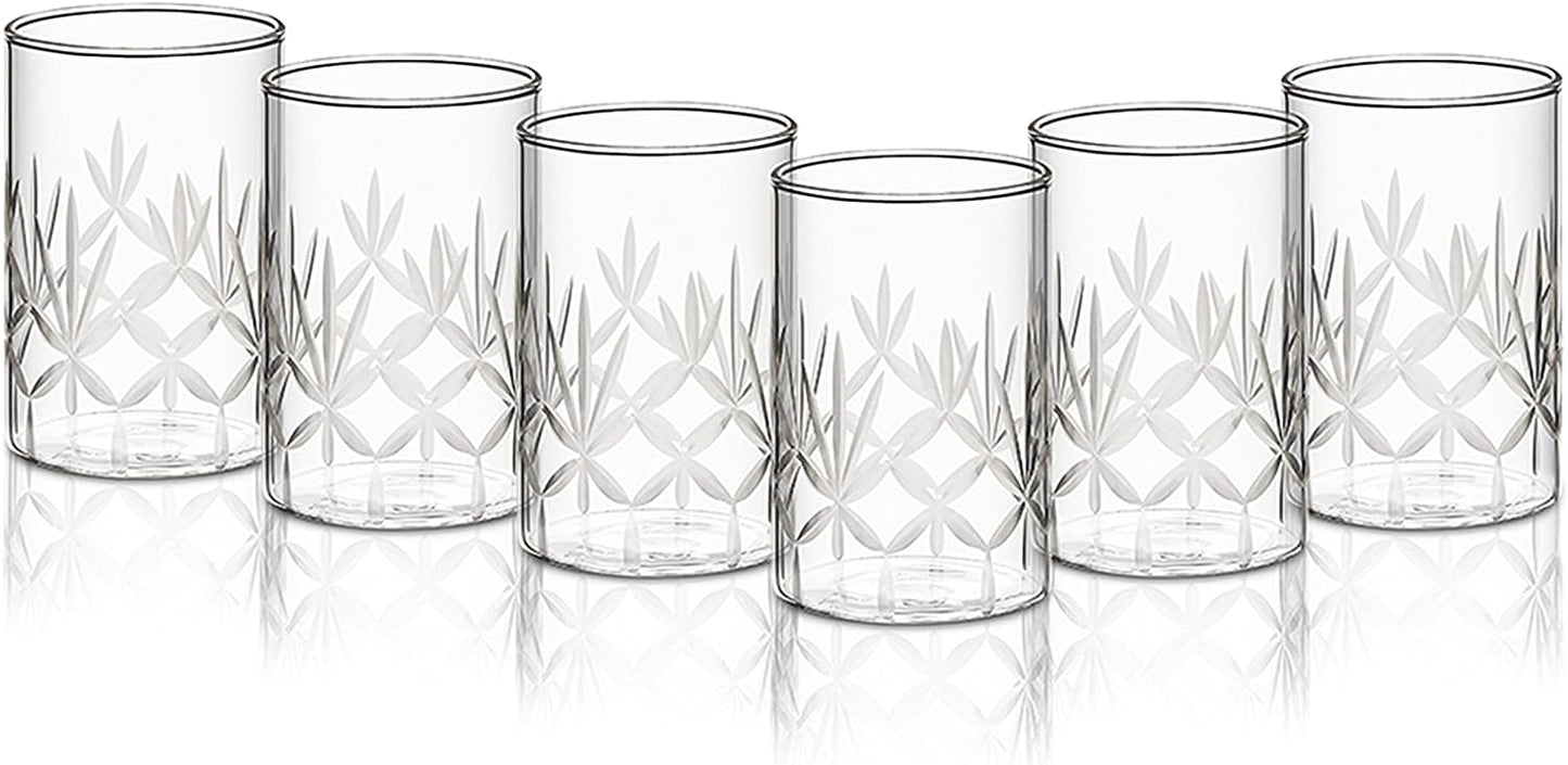 BOROSIL Meadow Glasses- Set Of 6 | Beverage Glasses For Juice | Scratch Resistant | Microwave Safe | Lightweight | 295ML | BVS6MEA295T