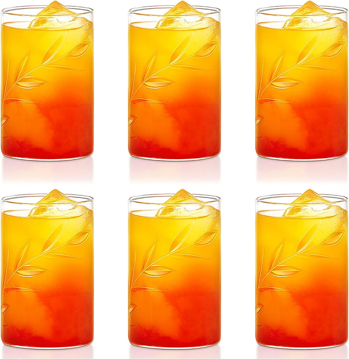 BOROSIL Vision Creeper Glass Set Of 6 | Beverage Glasses For Juice | Scratch Resistant | Microwave Safe | Lightweight | 295ML & 350ML