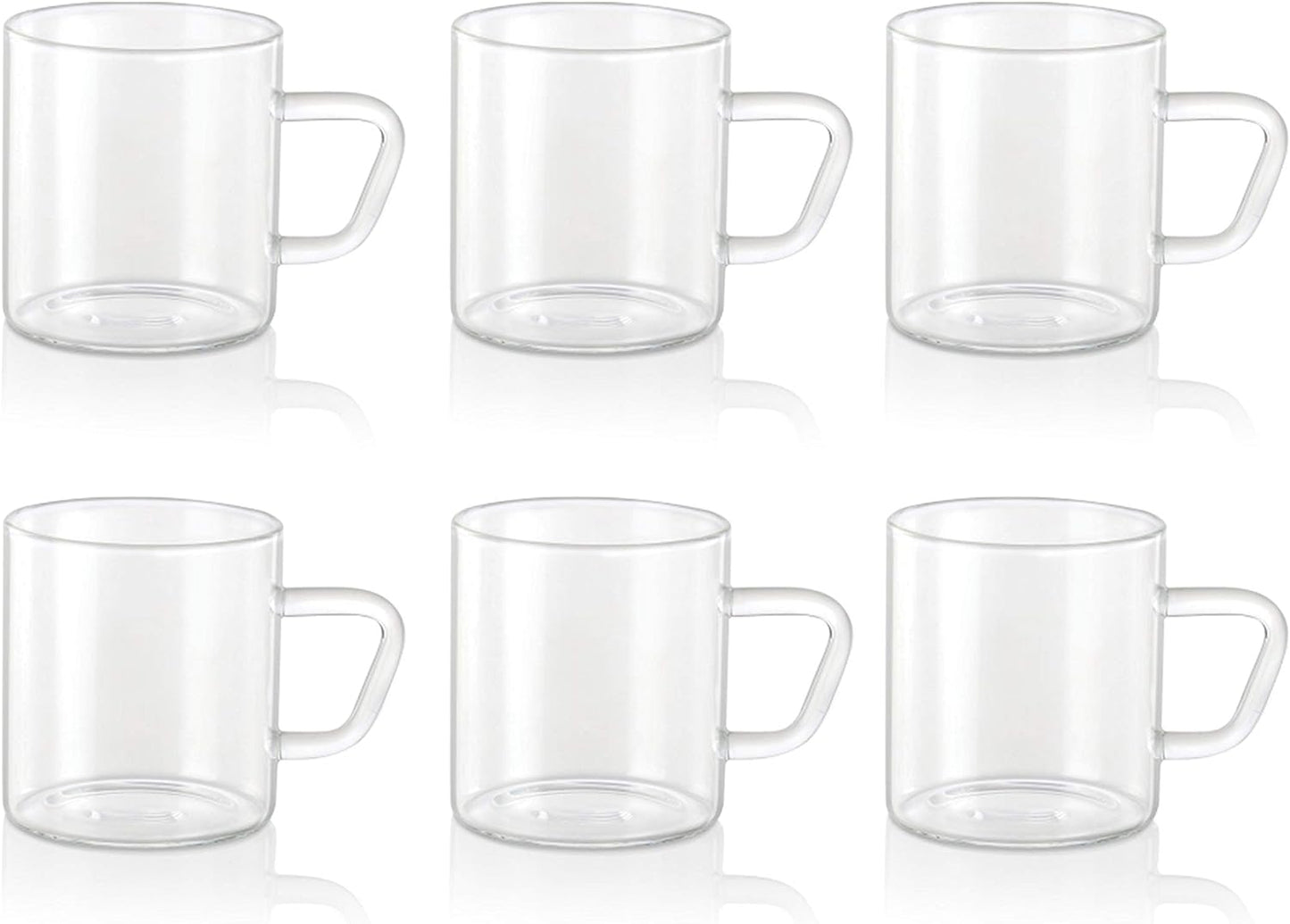 BOROSIL Vision Classic Mug Set Of 6 | Lightweight | Durable Drinkware | Microwavable | 190ML | BV430112098