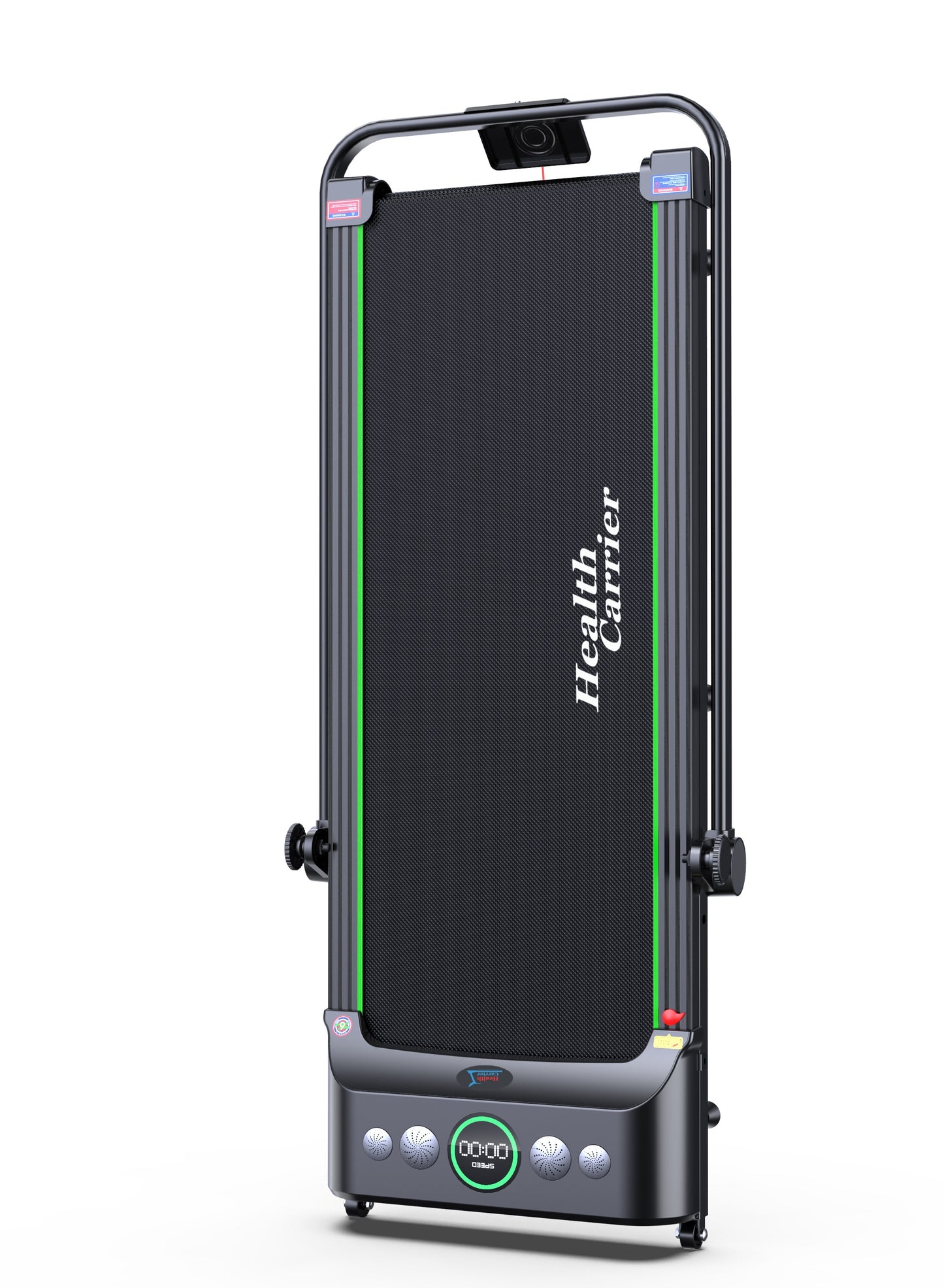 HEALTH CARRIER Slim Portable Treadmill with handle Bar - LED Display, 2.0HP Motor, Speed 0.8-6.0km/h, with Wireless Remote Control, 120kg weight capacity-Under Desk Running Walking Machine Treadmill - HC-T505