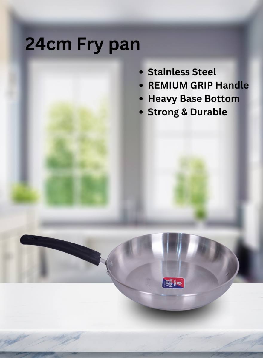 BRITISH CHEF 7 Piece Stainless Steel Nonstick Cookware Set | Induction Base, Heavy Base Bottom | 28cm Casserole+Lid | 16cm Sauce Pan | 24cm Fry pan | 20cm Casserole+Lid | BC177