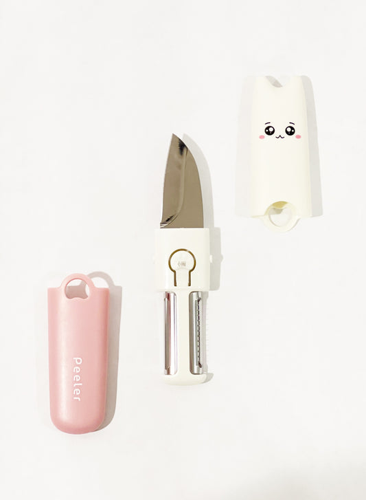 BRITISH CHEF Multifuctional Peeler and Cutter | Stainless Steel Portable 2 in 1 Peeler and Knife | Vegetable & Fruit Peeler | Non-Slip Handle| Multiple Sharp Blades | BC319