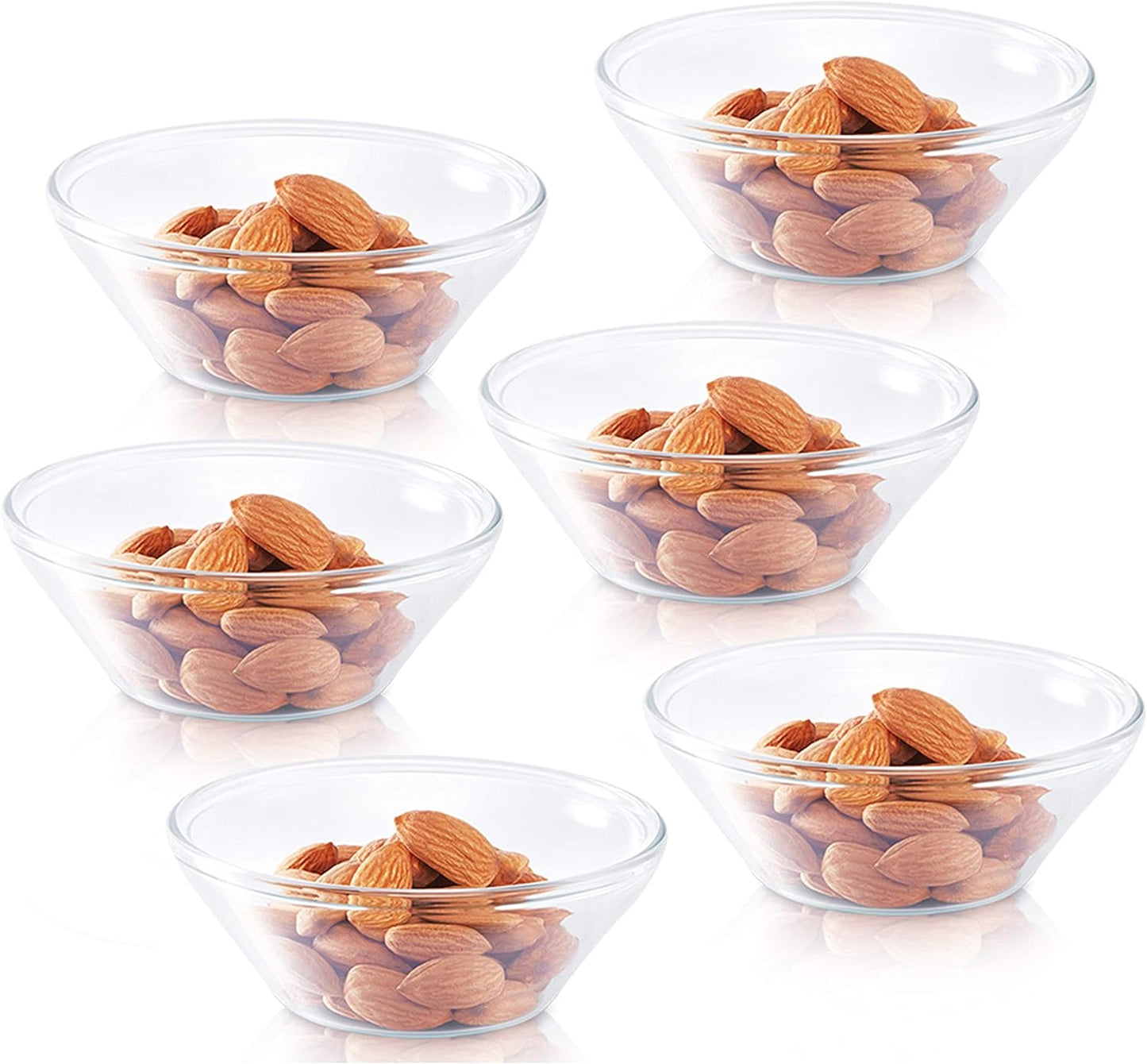 BOROSIL Venus Katori Glass Bowl Set Of 6 | Pudding Cup | Microwavable | Scratch Resistant | Lightweight | Borosilicate | 170ml | BVNASVGK170