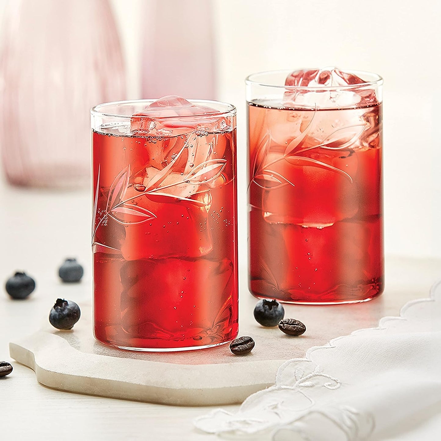 BOROSIL Vision Creeper Glass Set Of 6 | Beverage Glasses For Juice | Scratch Resistant | Microwave Safe | Lightweight | 295ML & 350ML