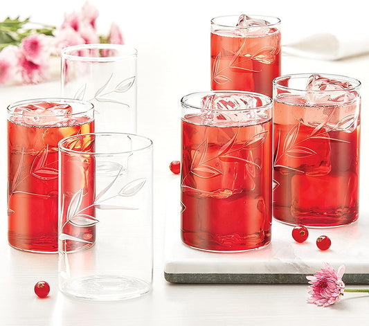 BOROSIL Vision Creeper Glass Set Of 6 | Beverage Glasses For Juice | Scratch Resistant | Microwave Safe | Lightweight | 295ML & 350ML