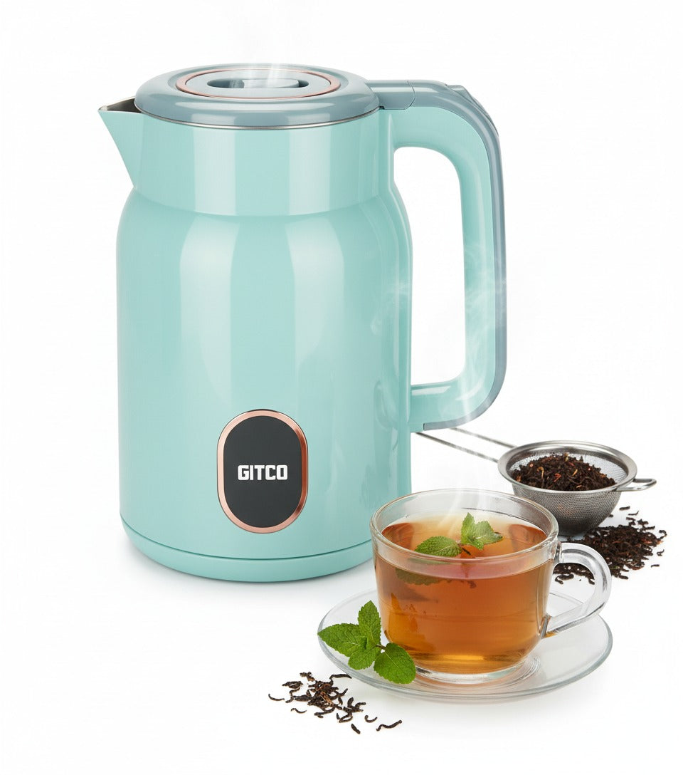 GITCO Double Wall PP Material Kettle 2L Capacity with Auto Shut-Off, Fast Boiling & Dry Protection