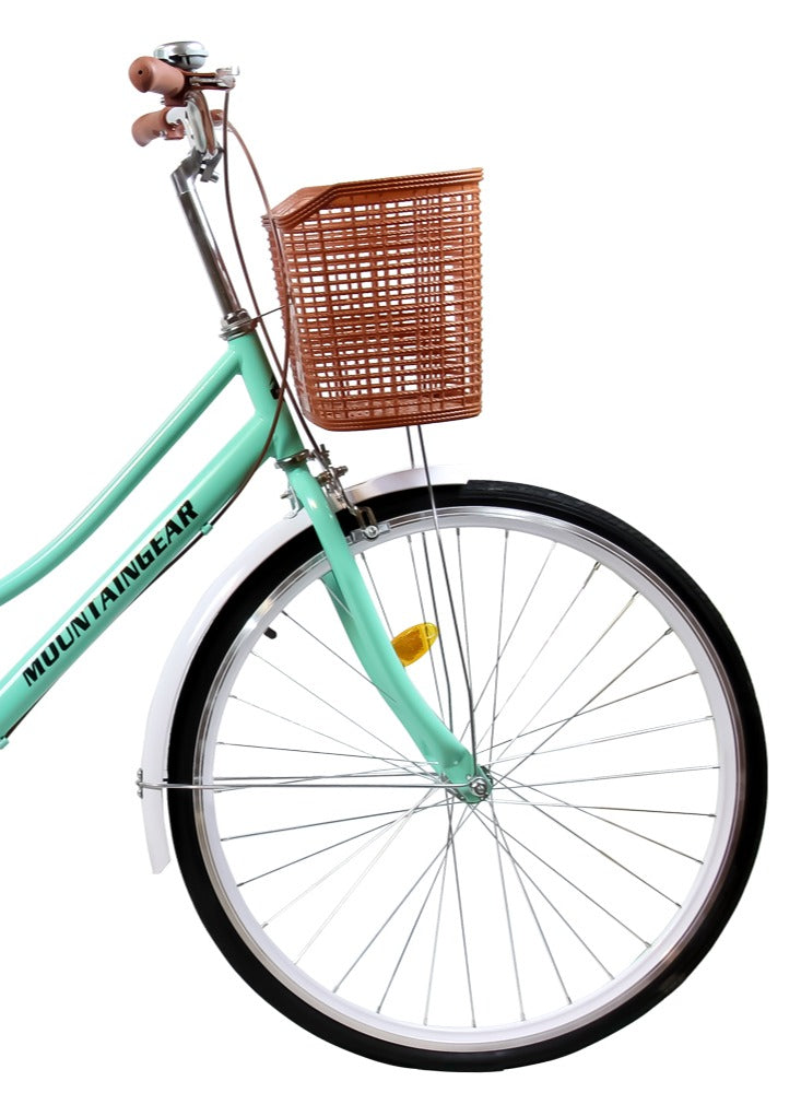 MOUNTAIN GEAR Lady Cruise Bike 26inch With Single Speed | Road Bicycle | City bike | Comfort Cycle for Women | Adjustable Seat Heights | Front Basket | Rear Seat and Rear Carrier - MGR311375