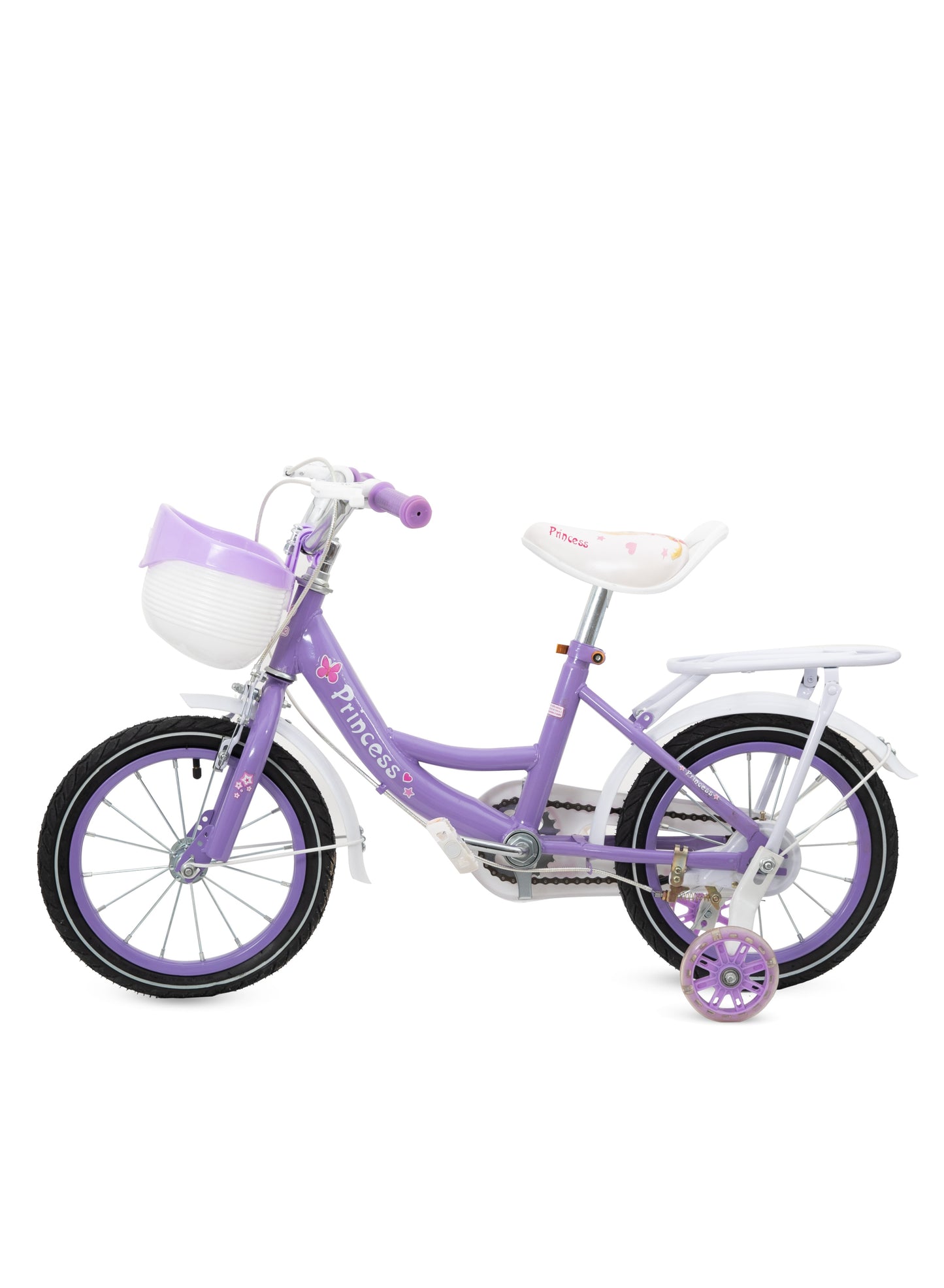MOUNTAIN GEAR Princess Kids Bike | Bicycle With Hand Brake | Carrier Seat And Basket | 2-4 Years Girls | 14 Inch - MGPB