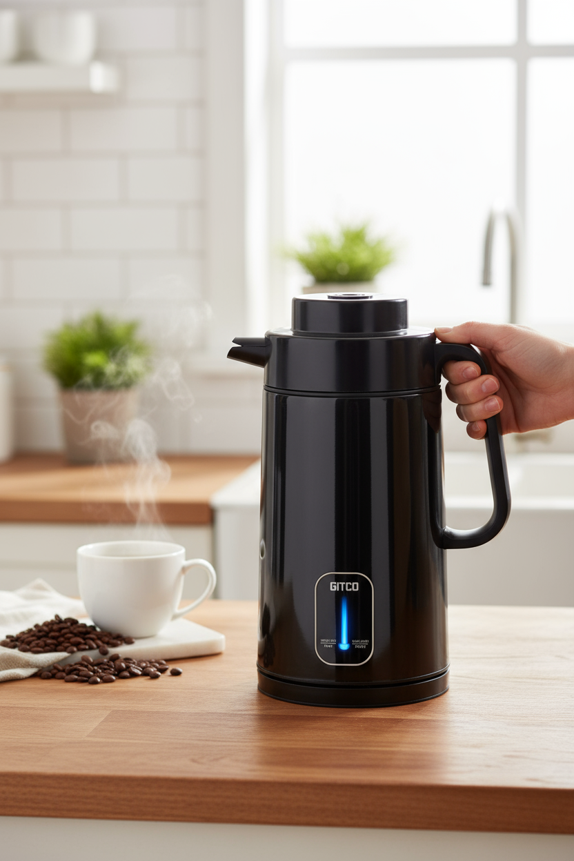 GITCO 2-in-1 Electric Kettle & Flask 3 Liter Capacity with Auto Shut-Off, Fast Boiling & Keep Warm 10-12H