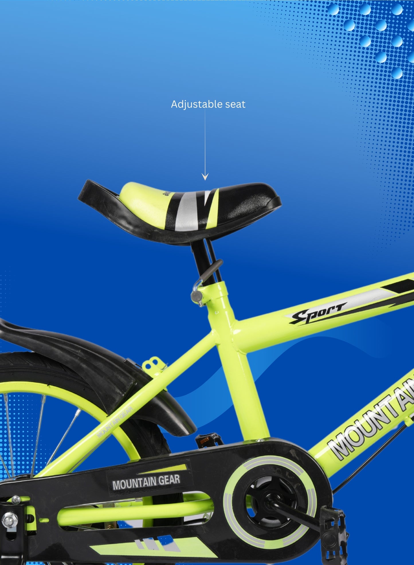 MOUNTAIN GEAR Children's Bicycle For 3-5 Years Old Kids Bike | High Carbon Steel Frame | Adjustable Seat | Smooth Bearings | Safe and Stable | 14 Inch - MG7606