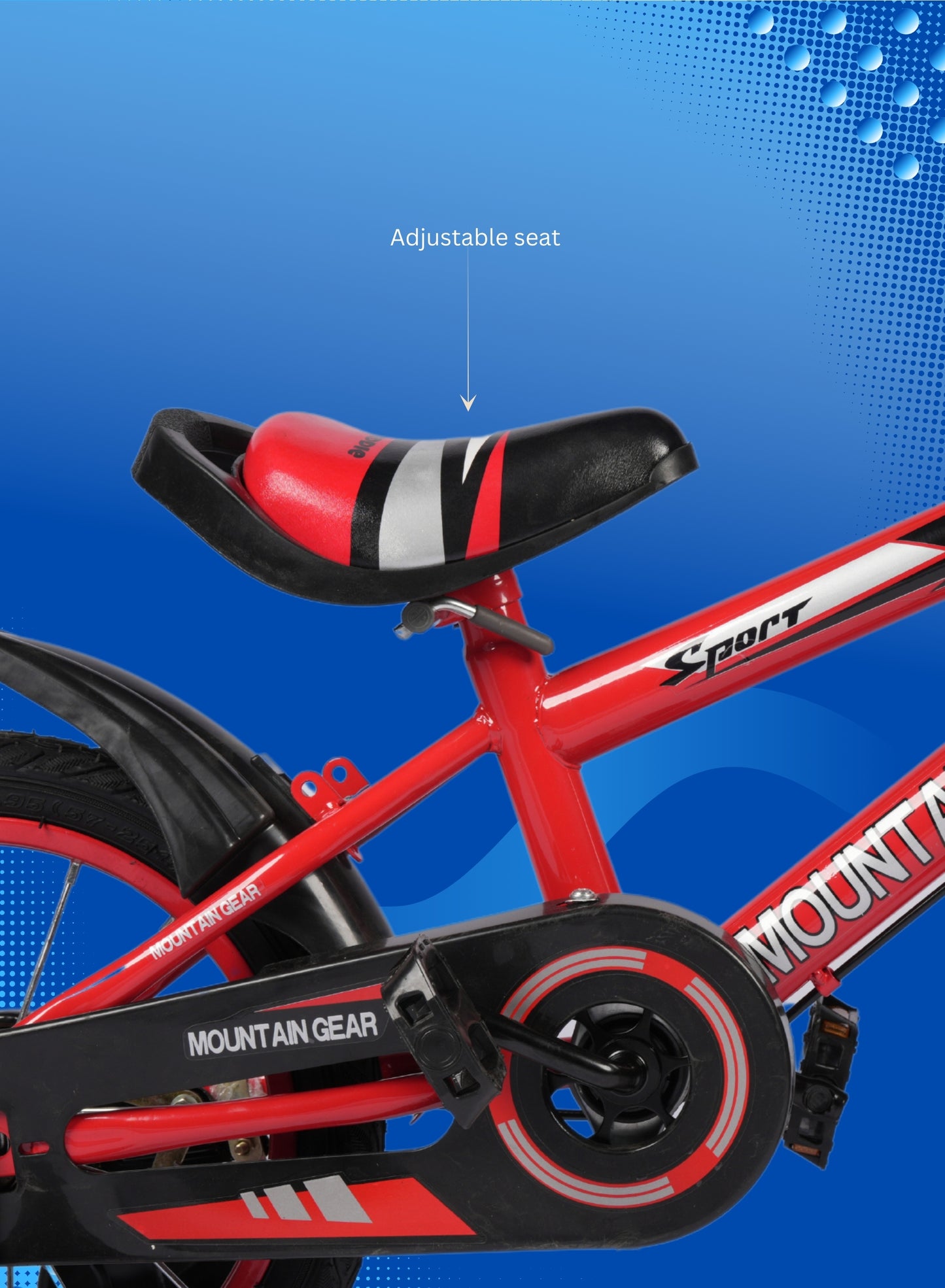 MOUNTAIN GEAR Children's Bicycle For 3-5 Years Old Kids Bike | High Carbon Steel Frame | Adjustable Seat | Smooth Bearings | Safe and Stable | 14 Inch - MG7606