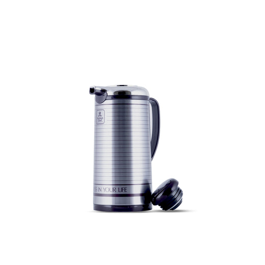 BRITISH CHEF Vacuum Insulated Flask For Keeping Hot Cold | Long Hour Heat Cold Retention | Double Walled Glass Vacuum | Ideal for Social Events | 1.3L & 1.6L | GRAY