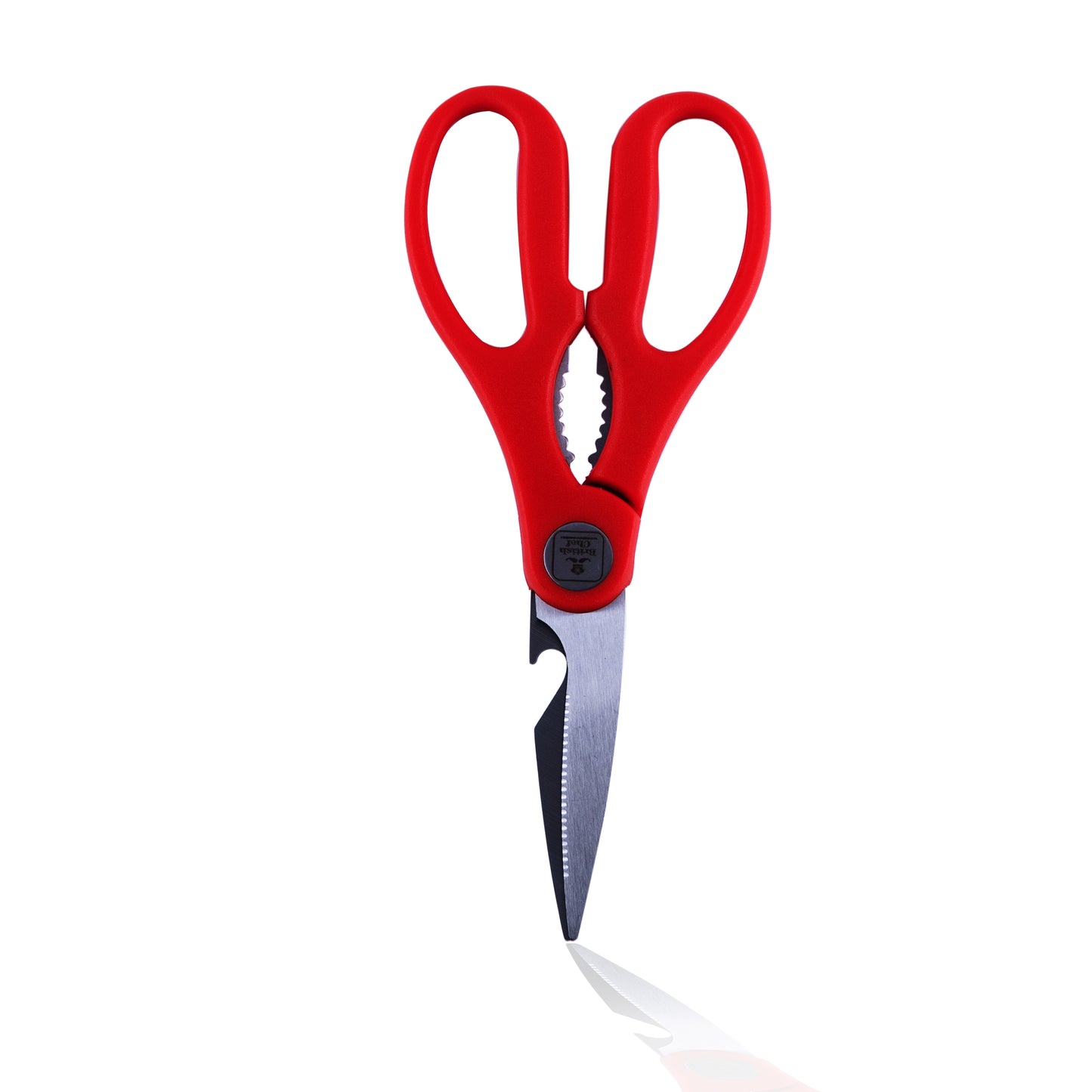 BRITISH CHEF Kitchen Scissor With Long Lasting Sharpness Stainless Steel Blade for Cutting Vegetable, Meat, Fish - Kitchen Accessories Kitchen Tools RED - BC309