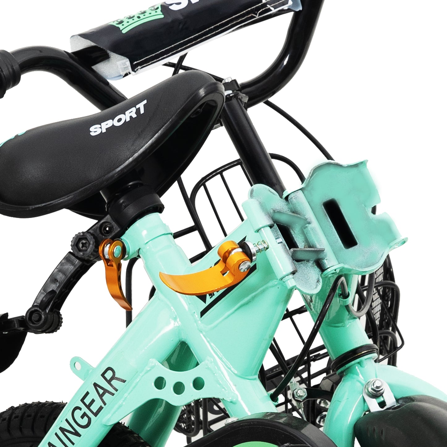 MOUNTAIN GEAR Children's Foldable Bike for 3-5 Years Old | Kids Bike with Carrier Seat & Basket | Kid's Bicycle with Tools | 14 Inch - MGFB