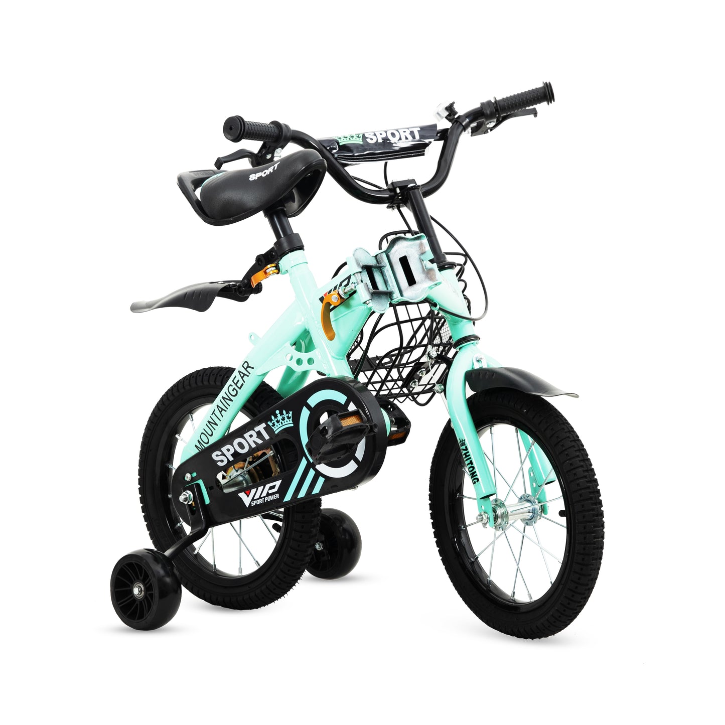 MOUNTAIN GEAR Children's Foldable Bike for 3-5 Years Old | Kids Bike with Carrier Seat & Basket | Kid's Bicycle with Tools | 14 Inch - MGFB