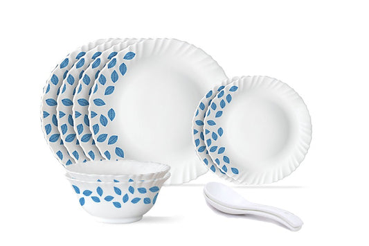 BRITISH CHEF 10 Pieces Opalware Dinner Sets- Microwave & Dishwasher Safe- Dinnerware set with 4-Piece Full Plate/ 2-Piece Side Plates/ 2-Piece Soup Bowls/2-Piece Spoons - BC2010