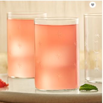 BOROSIL Vision Deco Large Galaxy Glass Set of 6 | Beverage Glasses For Juice | Clear Lightweight | Durable Drinkware | Microwavable | 350ML | BN430120034