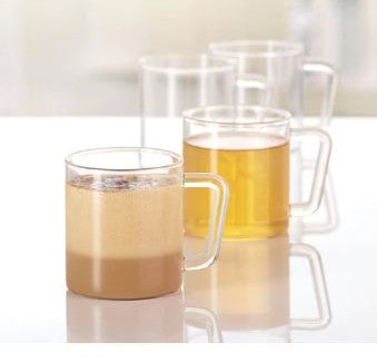 BOROSIL Vision Classic Large Mug Set of 4 | Scratch Resistant | Microwave Safe | Lightweight | 305ML | BVVIBC305S4