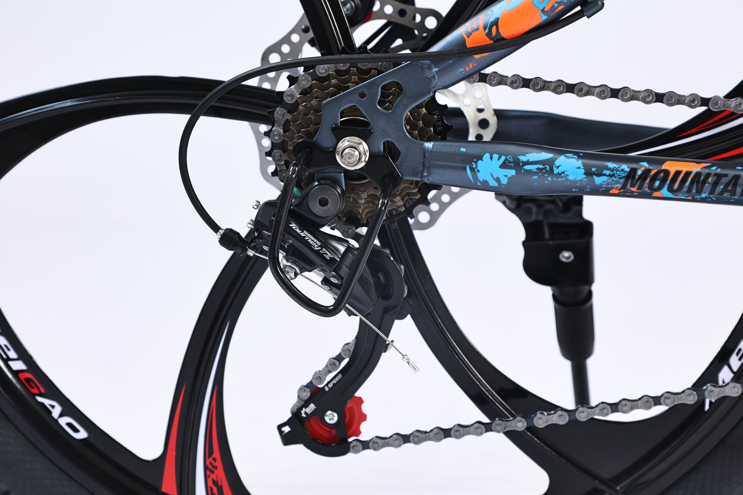 MOUNTAIN GEAR 21 Speed Tiger MTB 26inch Magnesium Alloy Six Knife Wheels | High Carbon Steel Frame | Mechanical Disc Brakes | Aluminum Alloy Rim | 38 Shock Absorbing Front Fork - MGR311374