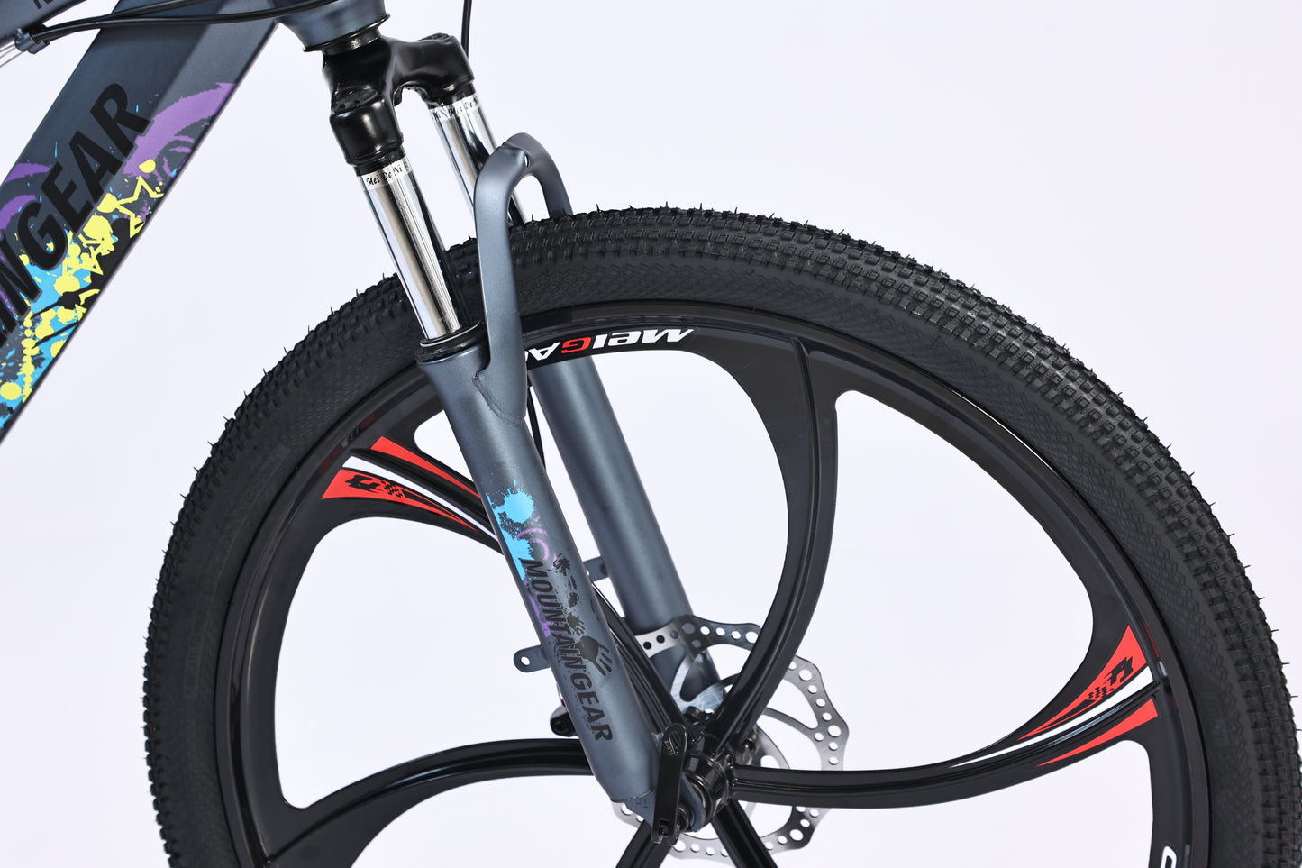 MOUNTAIN GEAR 21 Speed Tiger MTB 26inch Magnesium Alloy Six Knife Wheels | High Carbon Steel Frame | Mechanical Disc Brakes | Aluminum Alloy Rim | 38 Shock Absorbing Front Fork - MGR311374