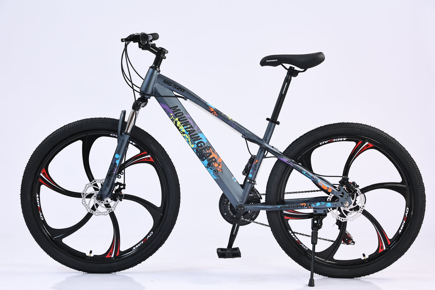 MOUNTAIN GEAR 21 Speed Tiger MTB 26inch Magnesium Alloy Six Knife Wheels | High Carbon Steel Frame | Mechanical Disc Brakes | Aluminum Alloy Rim | 38 Shock Absorbing Front Fork - MGR311374