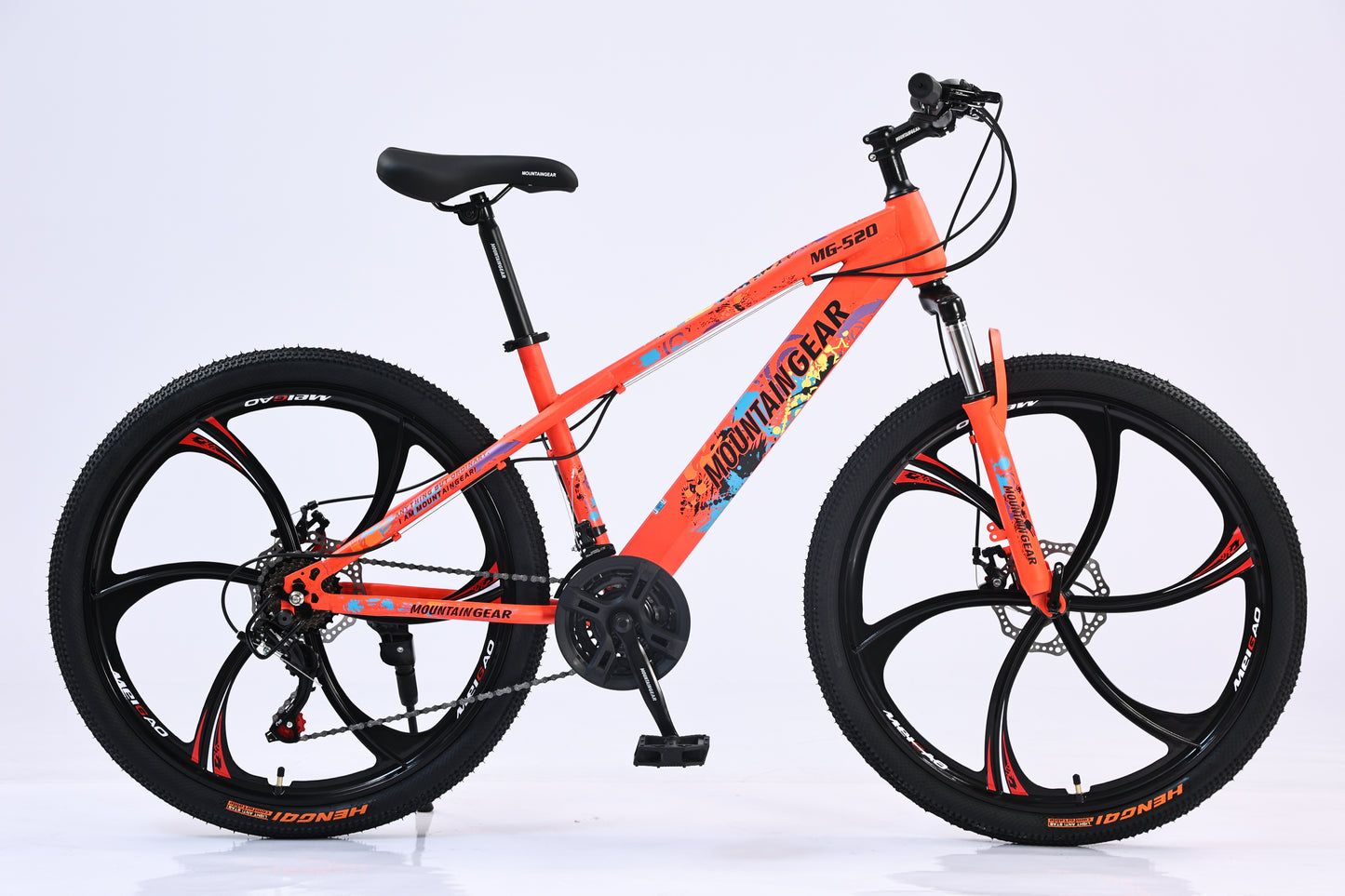 MOUNTAIN GEAR 21 Speed Tiger MTB 26inch Magnesium Alloy Six Knife Wheels | High Carbon Steel Frame | Mechanical Disc Brakes | Aluminum Alloy Rim | 38 Shock Absorbing Front Fork - MGR311374