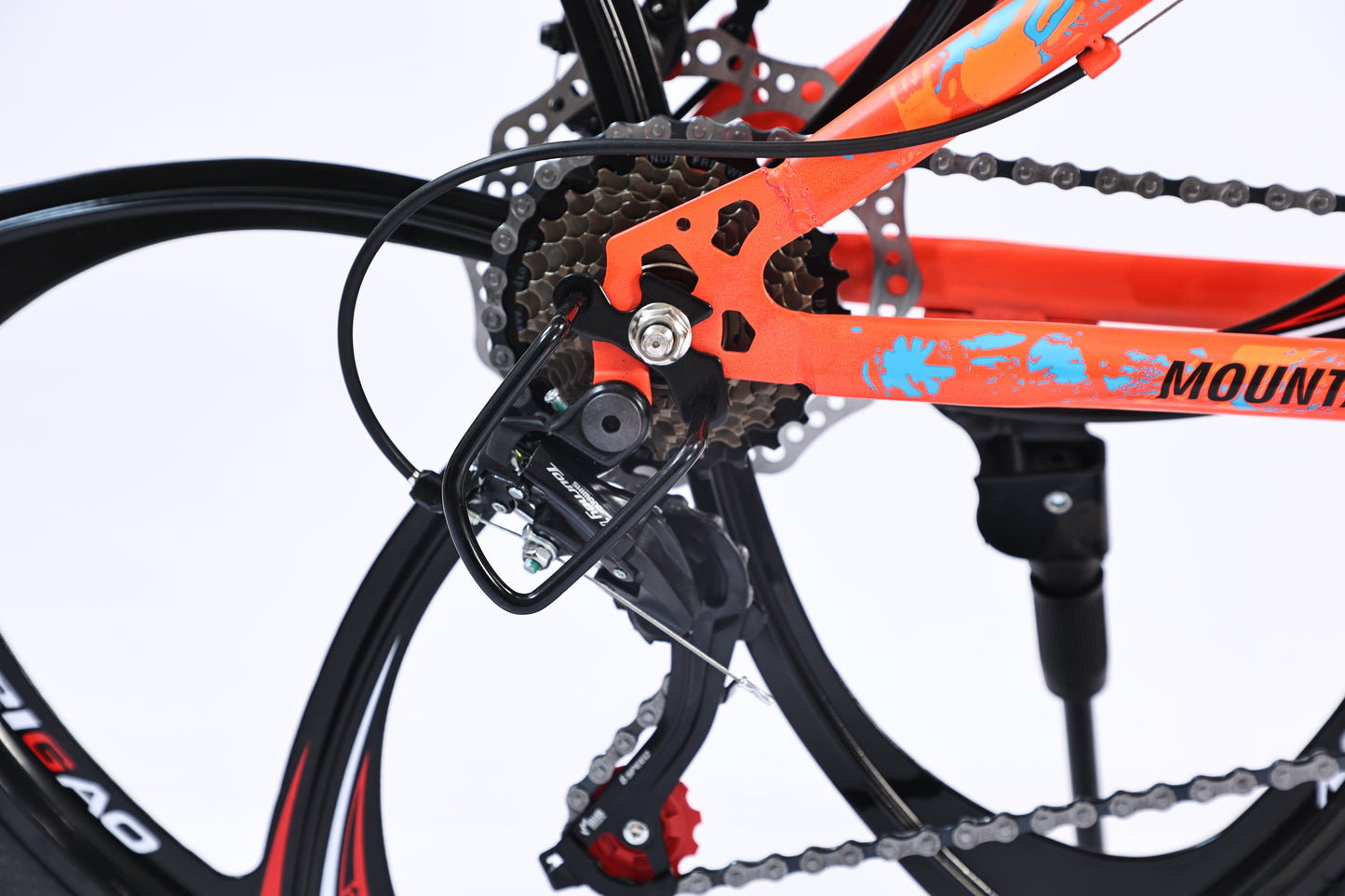 MOUNTAIN GEAR 21 Speed Tiger MTB 26inch Magnesium Alloy Six Knife Wheels | High Carbon Steel Frame | Mechanical Disc Brakes | Aluminum Alloy Rim | 38 Shock Absorbing Front Fork - MGR311374