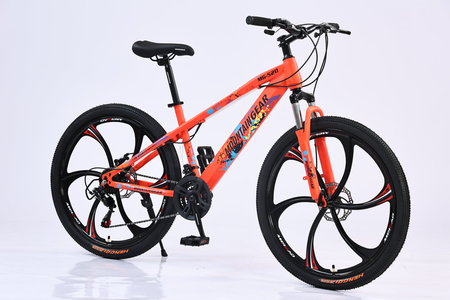 MOUNTAIN GEAR 21 Speed Tiger MTB 26inch Magnesium Alloy Six Knife Wheels | High Carbon Steel Frame | Mechanical Disc Brakes | Aluminum Alloy Rim | 38 Shock Absorbing Front Fork - MGR311374