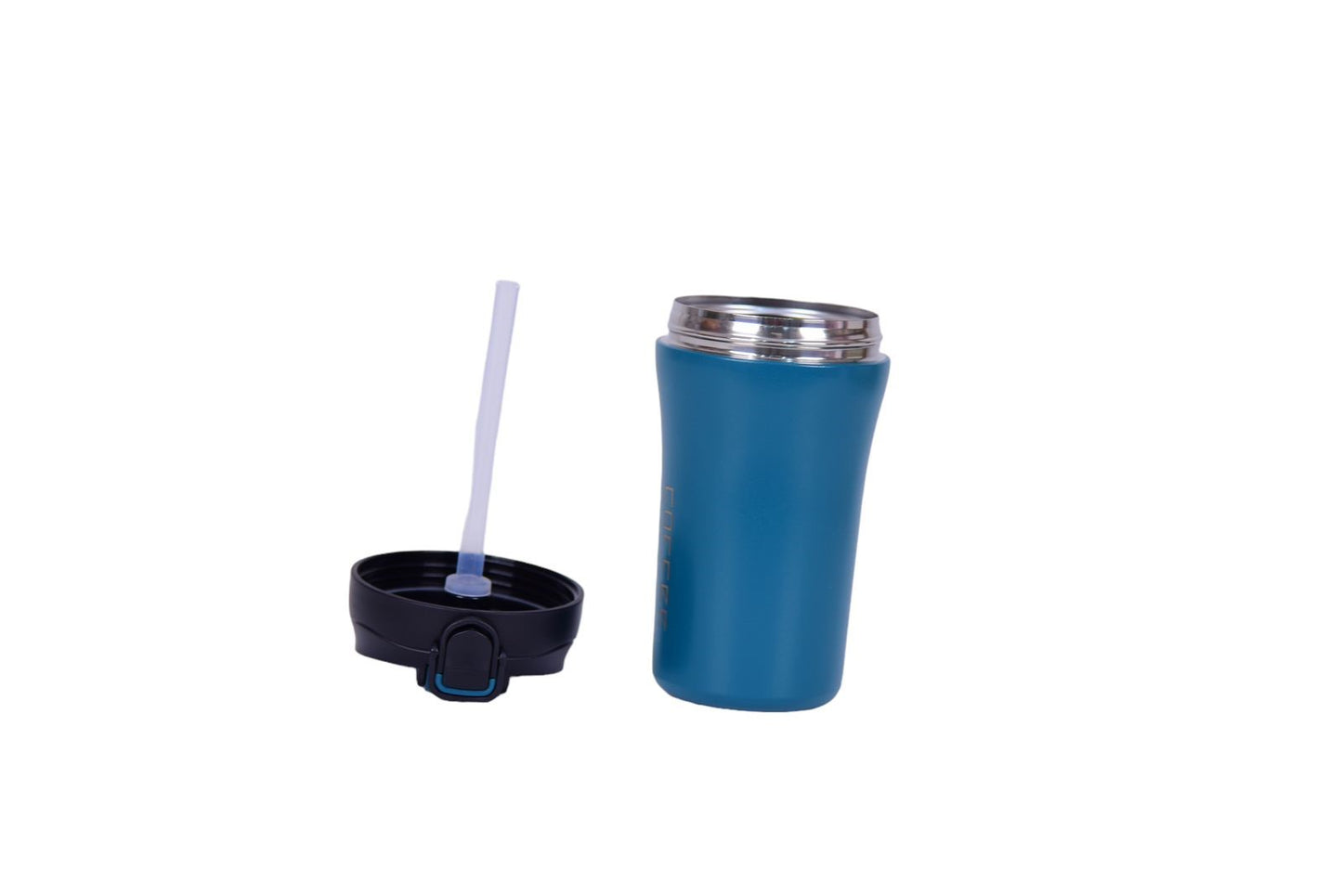 BRITISH CHEF Coffee Cup | 400ML Stainless Steel Cup | Leakproof Insulated Thermal Coffee Cup | Straw & Lid Function Cup | Hiking/Travelling/Camping | Best for Ice Drinks & Hot Beverages - BC323