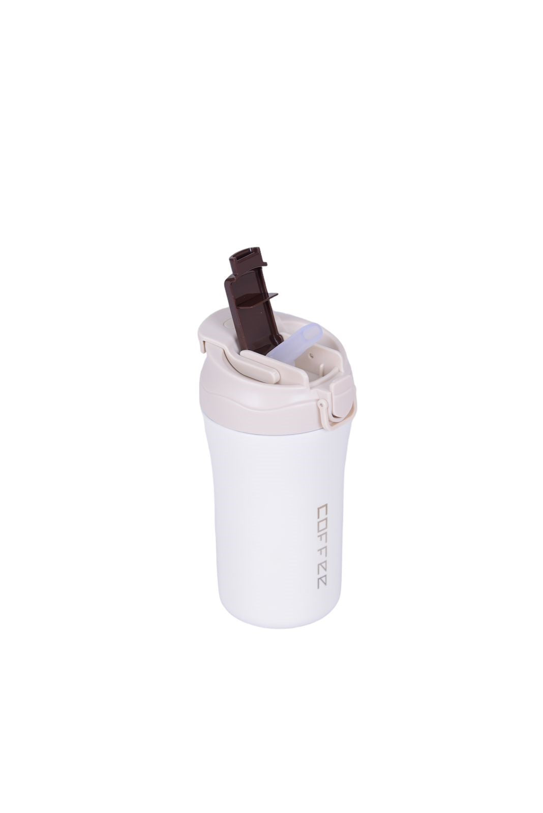 BRITISH CHEF Coffee Cup | 400ML Stainless Steel Cup | Leakproof Insulated Thermal Coffee Cup | Straw & Lid Function Cup | Hiking/Travelling/Camping | Best for Ice Drinks & Hot Beverages - BC323