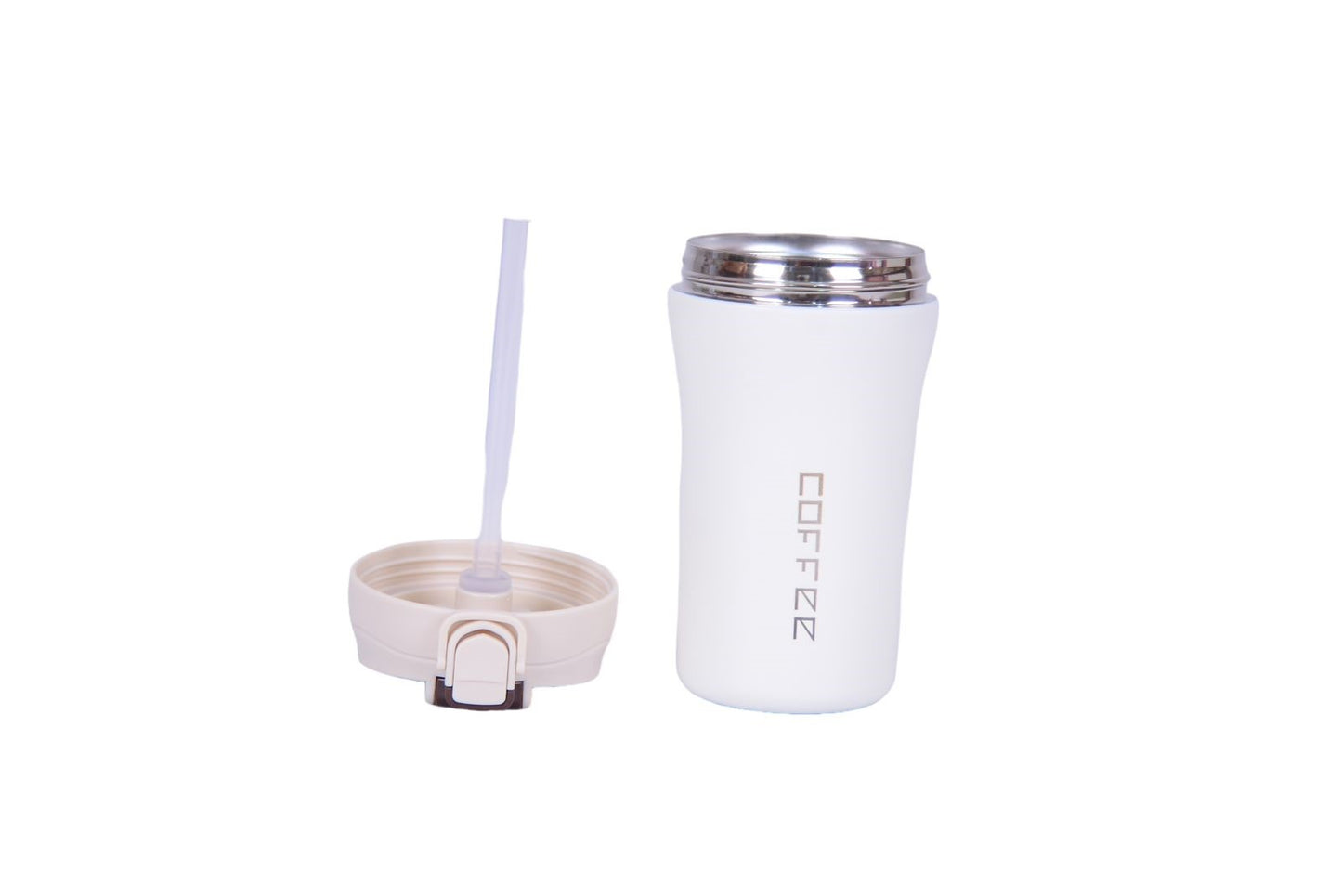 BRITISH CHEF Coffee Cup | 400ML Stainless Steel Cup | Leakproof Insulated Thermal Coffee Cup | Straw & Lid Function Cup | Hiking/Travelling/Camping | Best for Ice Drinks & Hot Beverages - BC323