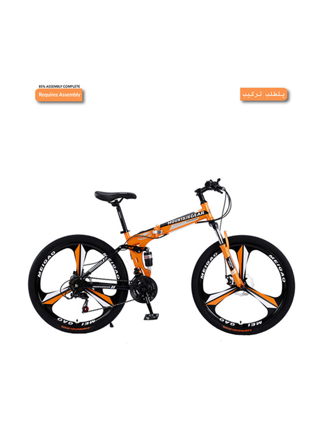 MOUNTAIN GEAR 21 Speed Road Fighter Foldable Bike | 26 Inch Mag Wheel | MTB Suspension | Disk Brakes | Shock Absorbing Front Fork | Shimano Shifters | MGR311369