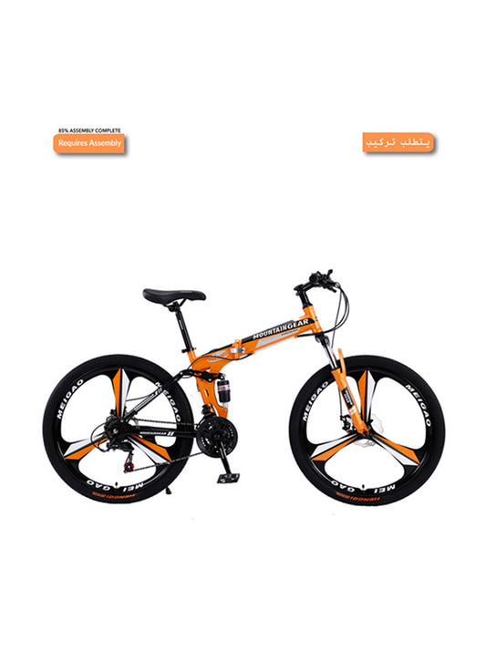 MOUNTAIN GEAR 21 Speed Road Fighter Foldable Bike | 26 Inch Mag Wheel | MTB Suspension | Disk Brakes | Shock Absorbing Front Fork | Shimano Shifters | MGR311369