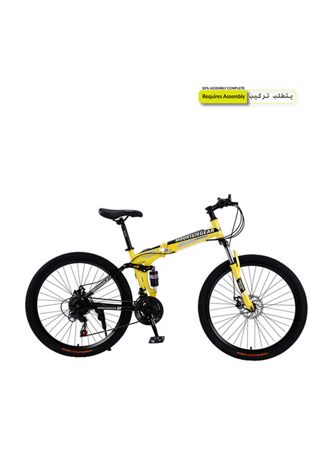 Mountain Gear  Foldable Bike |21 speed Shimano Shifters |  26 Inch Spoke Wheel | Front and rear Disk Brakes | Shock Absorbing Front Fork| MGR311368
