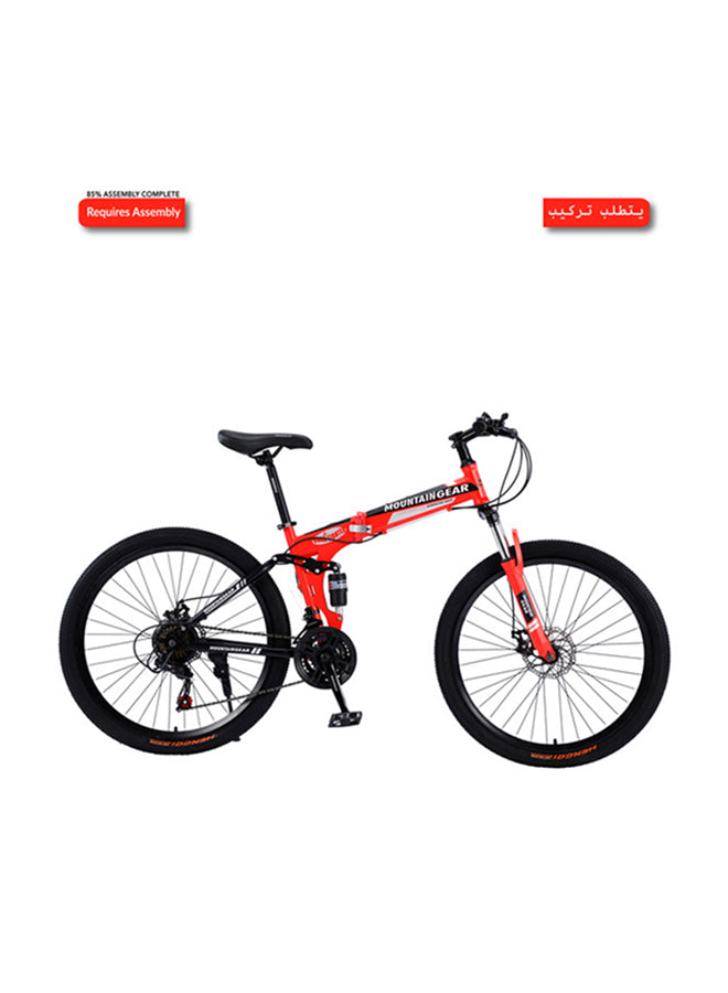 Mountain Gear  Foldable Bike |21 speed Shimano Shifters |  26 Inch Spoke Wheel | Front and rear Disk Brakes | Shock Absorbing Front Fork| MGR311368