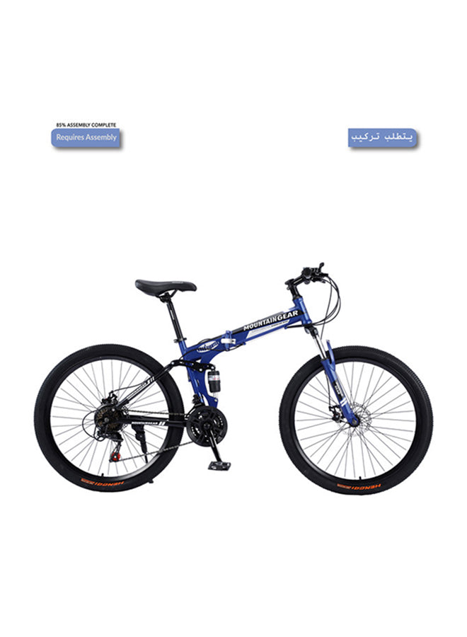 Mountain Gear  Foldable Bike |21 speed Shimano Shifters |  26 Inch Spoke Wheel | Front and rear Disk Brakes | Shock Absorbing Front Fork| MGR311368