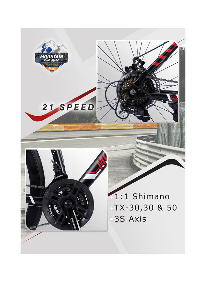 MOUNTAIN GEAR 21 Speed Sports Tracker MTB 700CC Spoke Wheel 27.5 Inch | Disk Brakes | Suspension Front Fork | Shimano Shifters - MGR311372