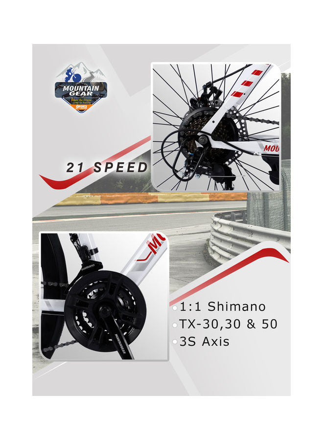 MOUNTAIN GEAR 21 Speed Sports Tracker MTB 700CC Spoke Wheel 27.5 Inch | Disk Brakes | Suspension Front Fork | Shimano Shifters - MGR311372