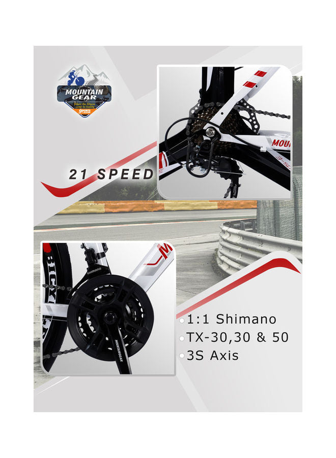 MOUNTAIN GEAR 21 Speed Sports Tracker MTB 700CC Mag Wheel 27.5 Inch | Disk Brakes | Suspension Front Fork | Shimano Shifters - MGR311373
